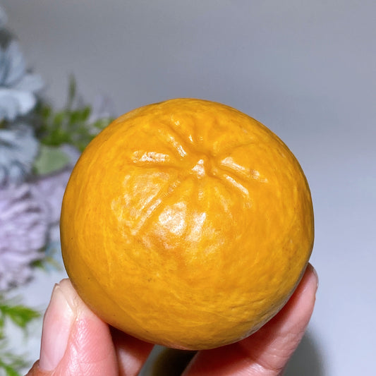 1.8" Yellow Jade Orange Fruit Carving Crystal Healing Bulk Wholesale