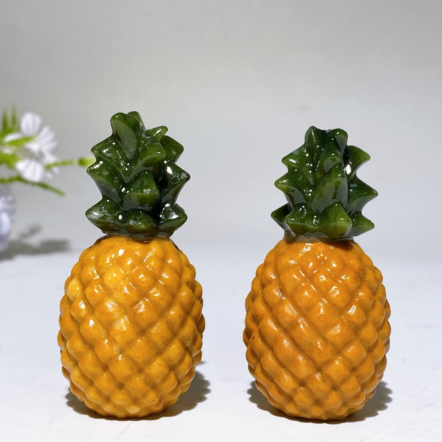 2.4" Yellow Jade Serpentine Pineapple Fruit Carving Crystal Healing Bulk Wholesale