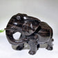 18cm Unique Silver Obsidian Elephant Carving Wholesale
