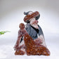 13-18cm Unique Amethyst Cluster Wizard with Broom Carving Wholesale