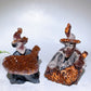 13-18cm Unique Amethyst Cluster Wizard with Broom Carving Wholesale