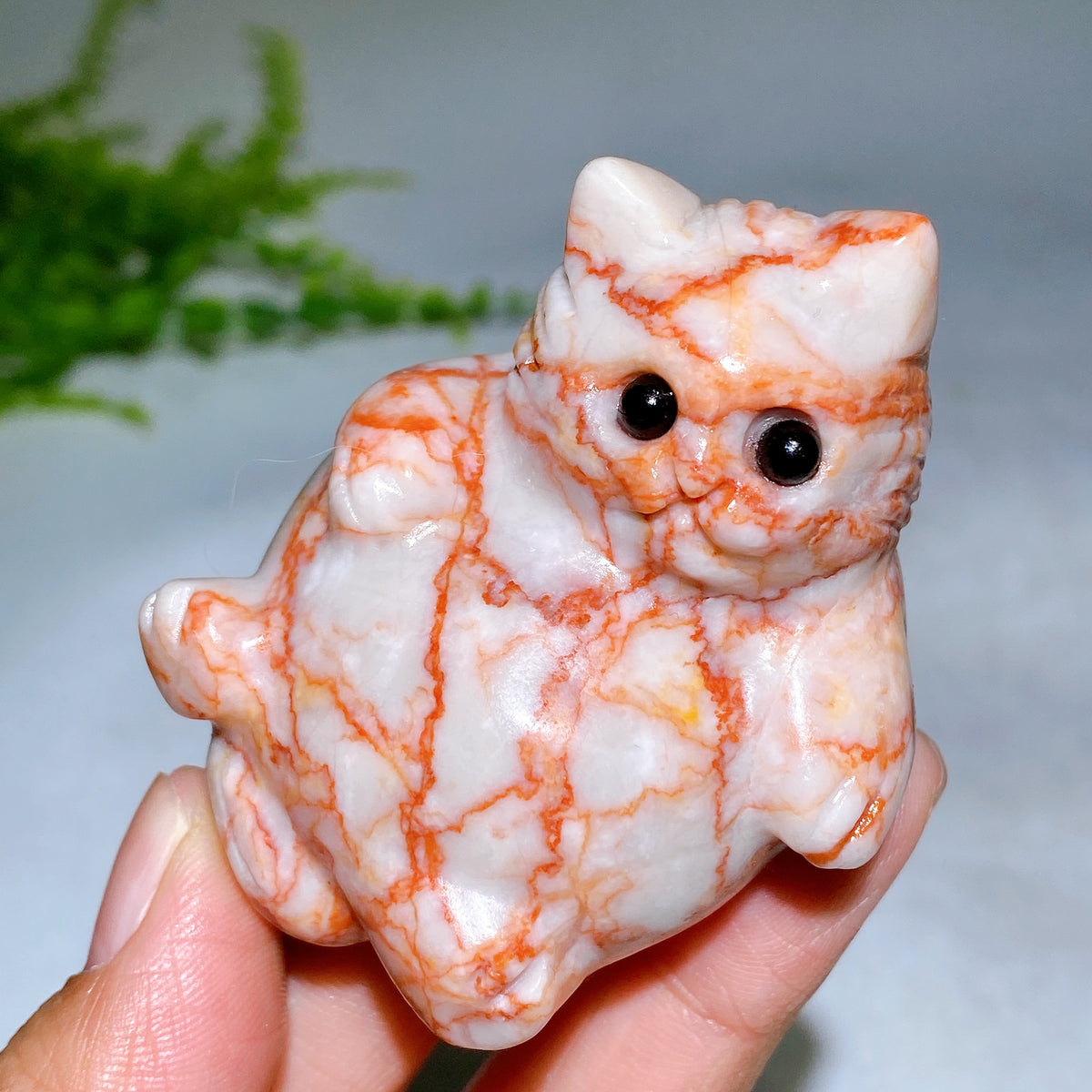 2.2" Natural Crystal Cat Carving Wholesale