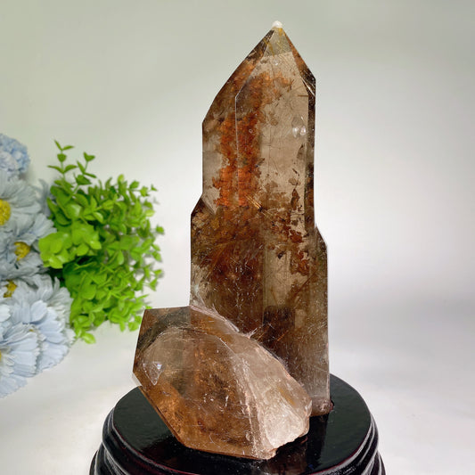 Unique Golden Rutilated Quartz Tower with Stand Crystal Healing