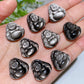 2cm Drilled Silver Obsidian Buddha Pendant Bulk Wholesale