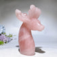15cm Rose Quartz Deer Carving for Christmas Crystal Healing Bulk Wholesale