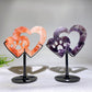 Natural Crystal Double Heart Carving with Stand Wholesale