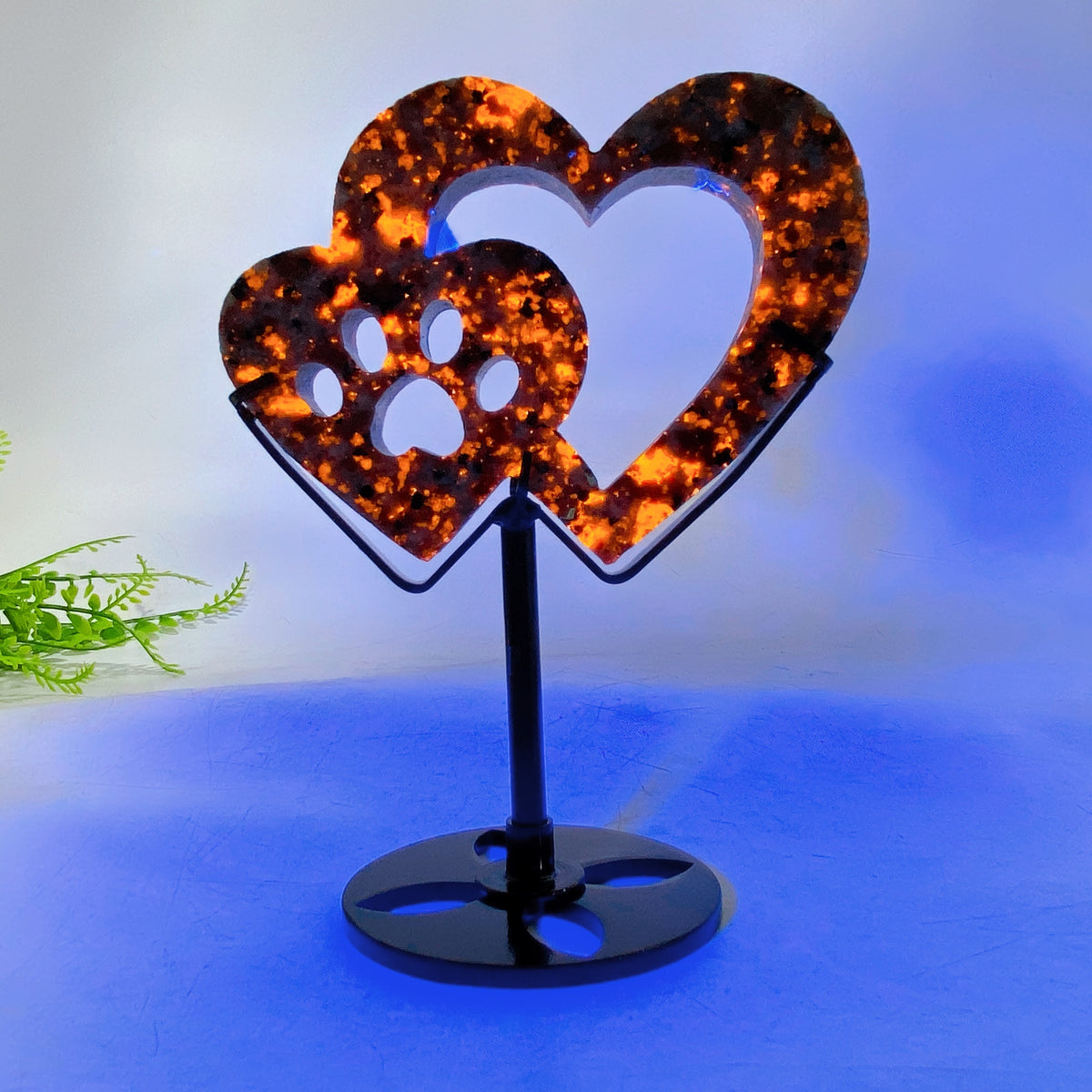 Natural Crystal Double Heart Carving with Stand Wholesale