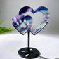 Natural Crystal Double Heart Carving with Stand Wholesale