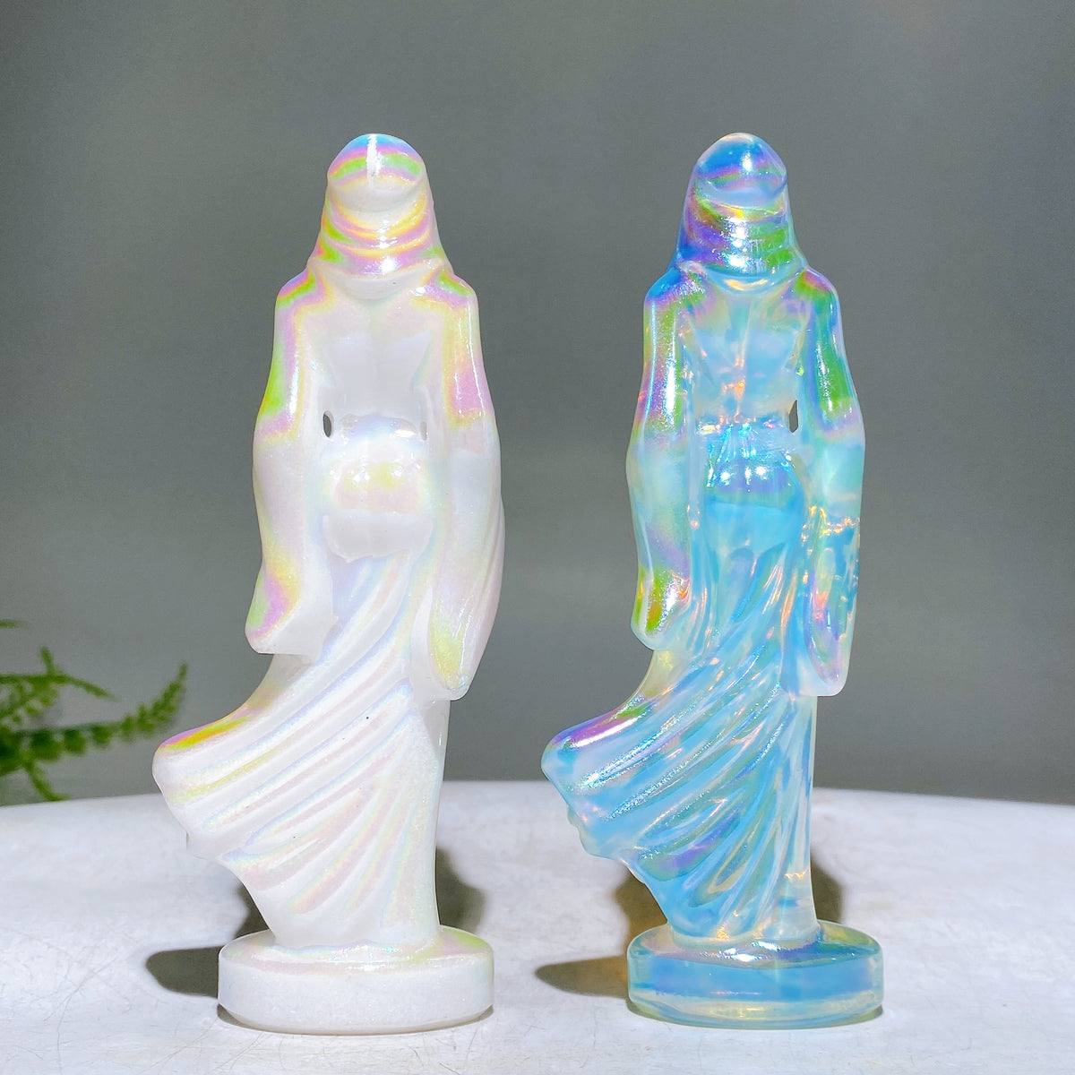 4.7" Aura Crystal Hooded Goddess Carving Wholesale