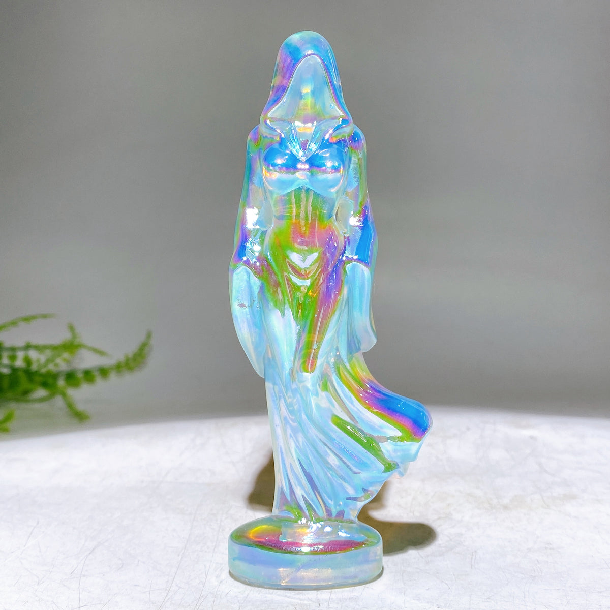 4.7" Aura Crystal Hooded Goddess Carving Wholesale