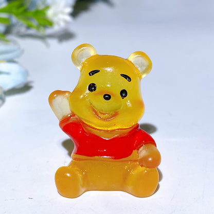 Mini Luminous Winnie the Pooh Carving Crystal Healing Bulk Wholesale