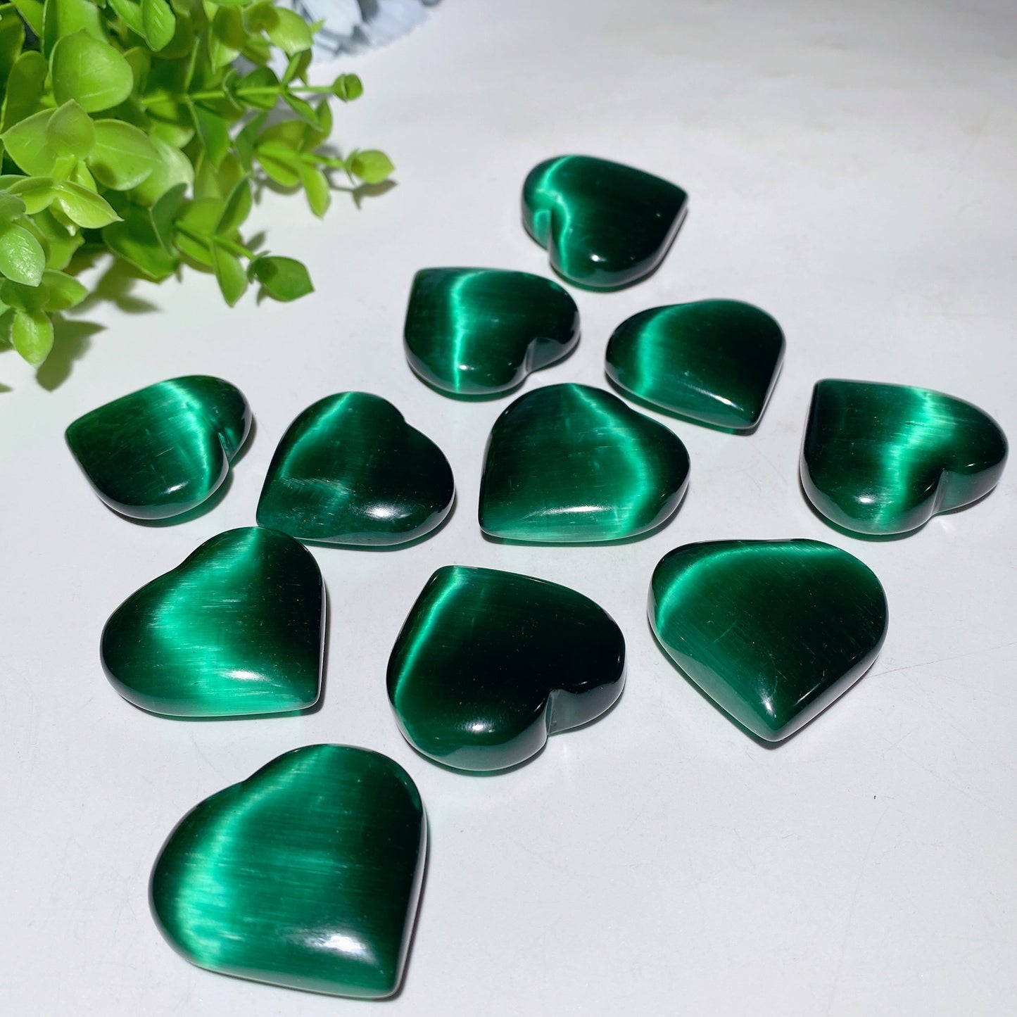 1.2"-1.7" Cat's Eye Heart Carvings Crystal Healing Bulk Wholesale