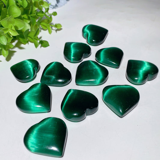 1.2"-1.7" Cat's Eye Heart Carvings Bulk Wholesale