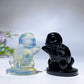 2.2" Opalite Black Obsidian Squirtle Carving Crystal Healing Bulk Wholesale
