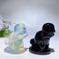 2.2" Opalite Black Obsidian Squirtle Carving Crystal Healing Bulk Wholesale