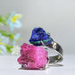 Adjustable Double Crystal Raw Stone Ring Bulk Wholesale