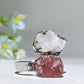 Adjustable Double Crystal Raw Stone Ring Bulk Wholesale