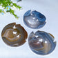 3.6" Druzy Agate Moon Bear Carving Bulk Wholesale