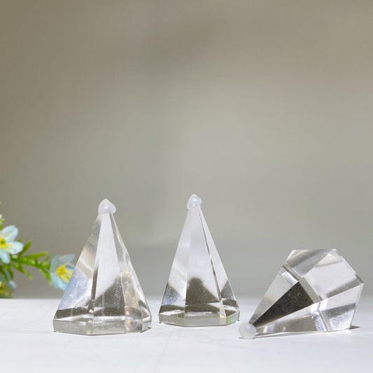 1.5"-2.0" Clear Quartz Pyramid Carving Crystal Healing Bulk Wholesale