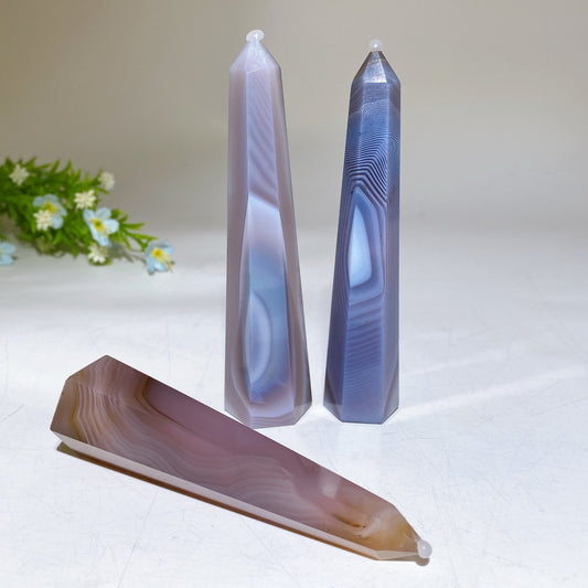 4.0"-6.0" Purple Pink Banded Agate Tower Bulk Wholesale