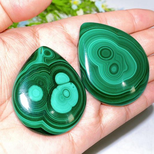 1.6"-2.2" Malachite Water-drop Shape Cabochon for Jewelry DIY Bulk Wholesale