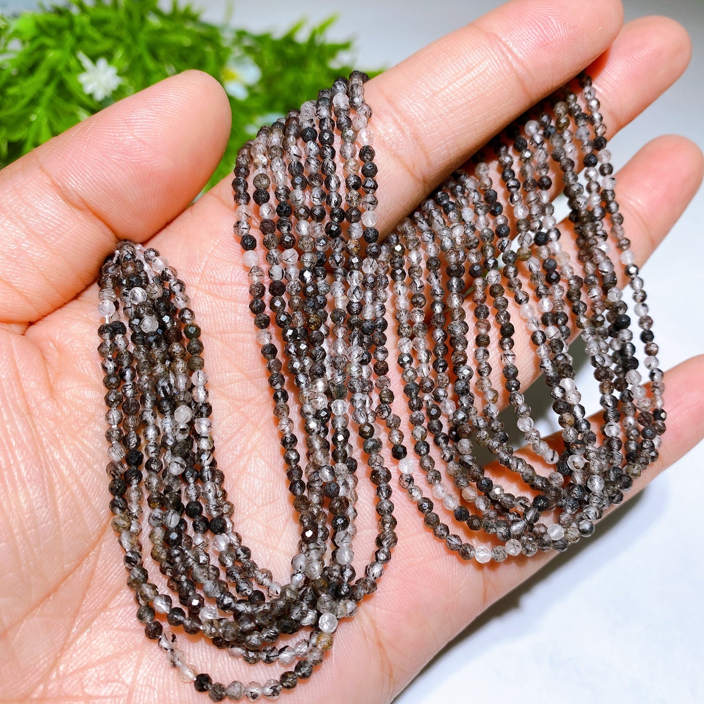 2mm Faceted Crystal Beads String Crystal Healing Bulk Wholesale