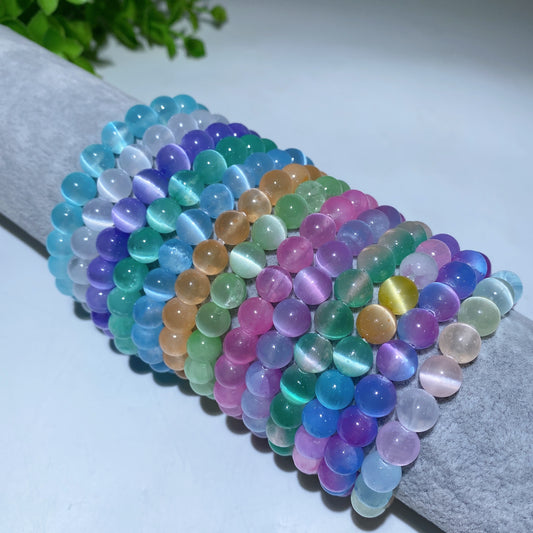 8mm Aura Selenite Bracelet Crystal Healing Bulk Wholesale