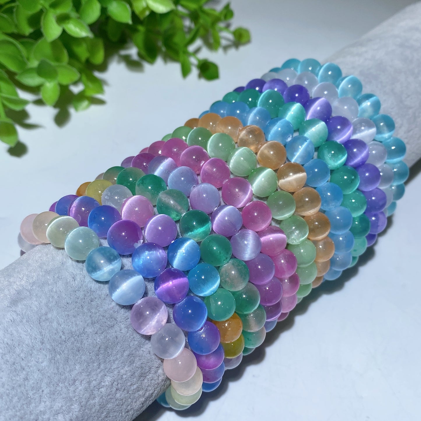 8mm Aura Selenite Bracelet Bulk Wholesale