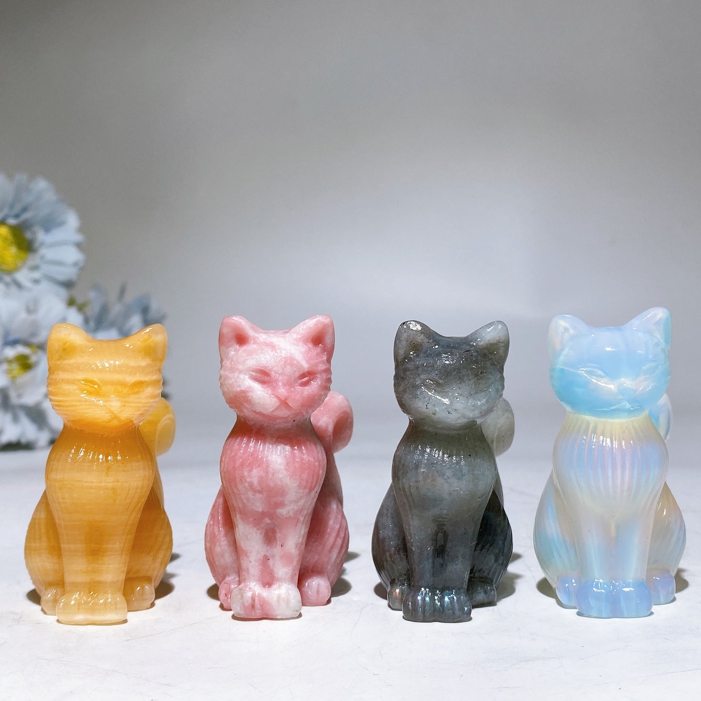 2.4" Crystal Cat Carving Crystal Healing Bulk Wholesale