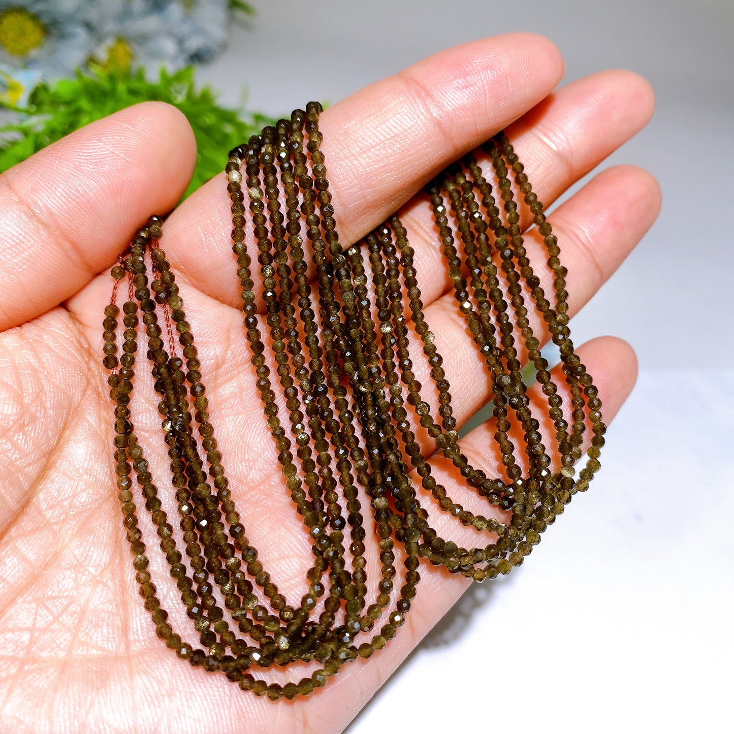 2mm Faceted Crystal Beads String Crystal Healing Bulk Wholesale