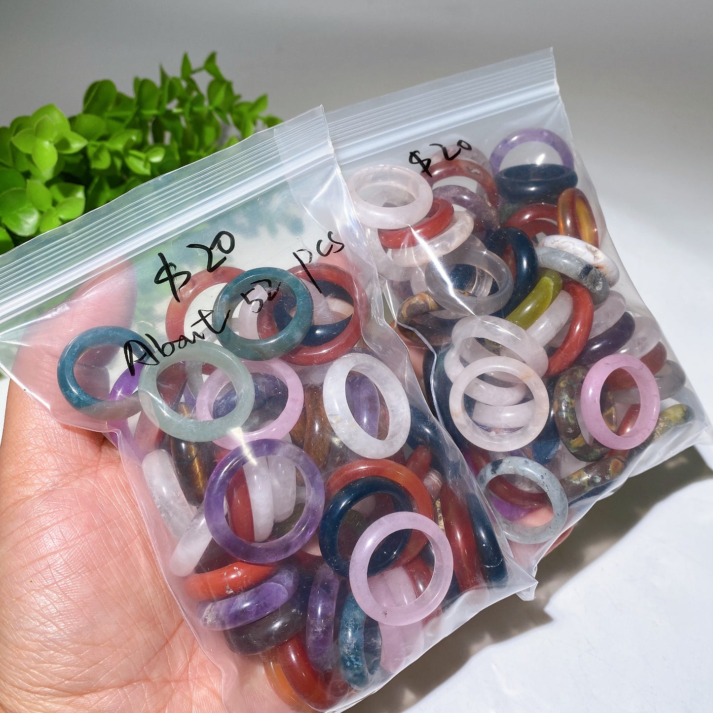 15-22mm Mixed Crystal Rings Bag Bulk Wholesale