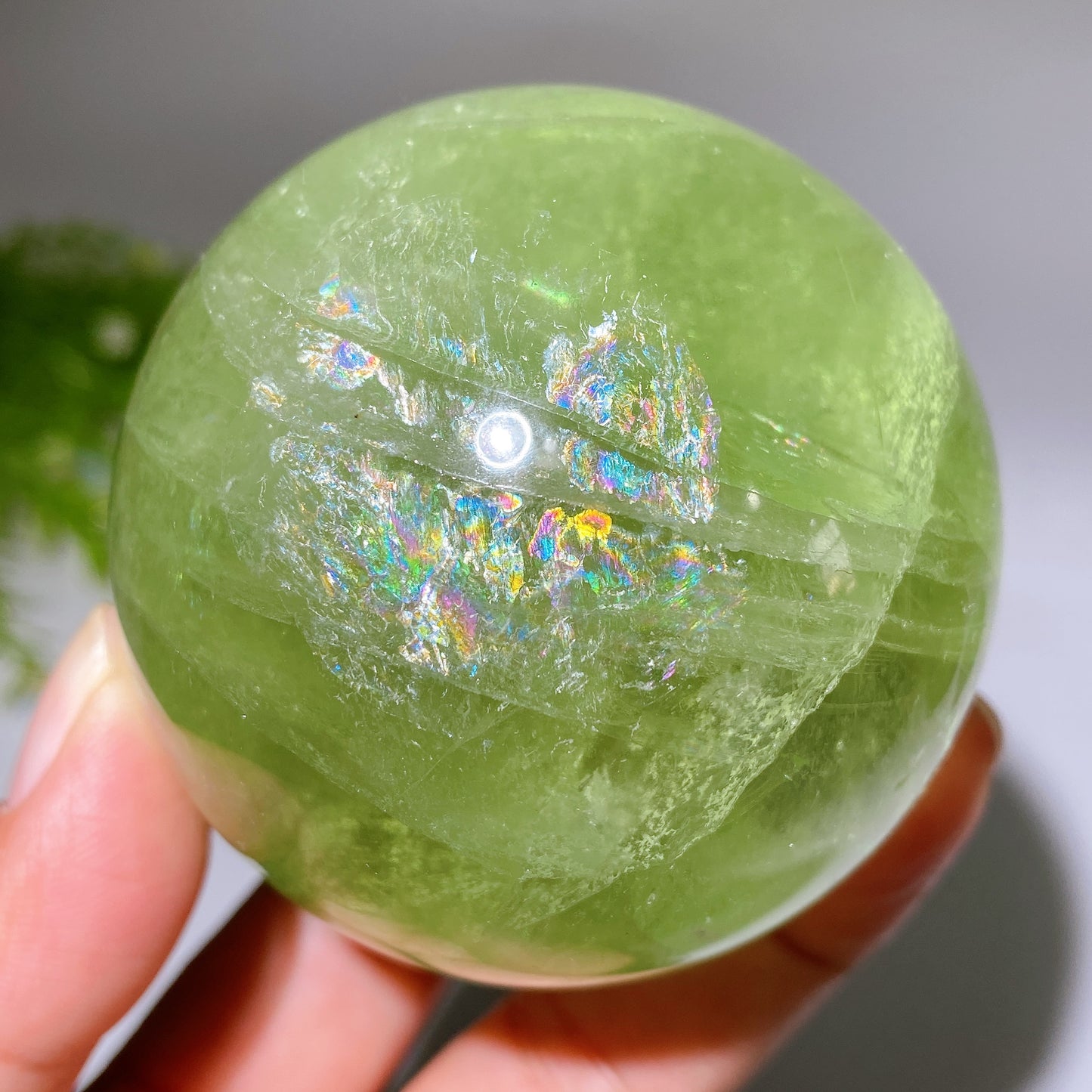 1.8"-3.0" Rainbow Green Fluorite Sphere Bulk Wholesale