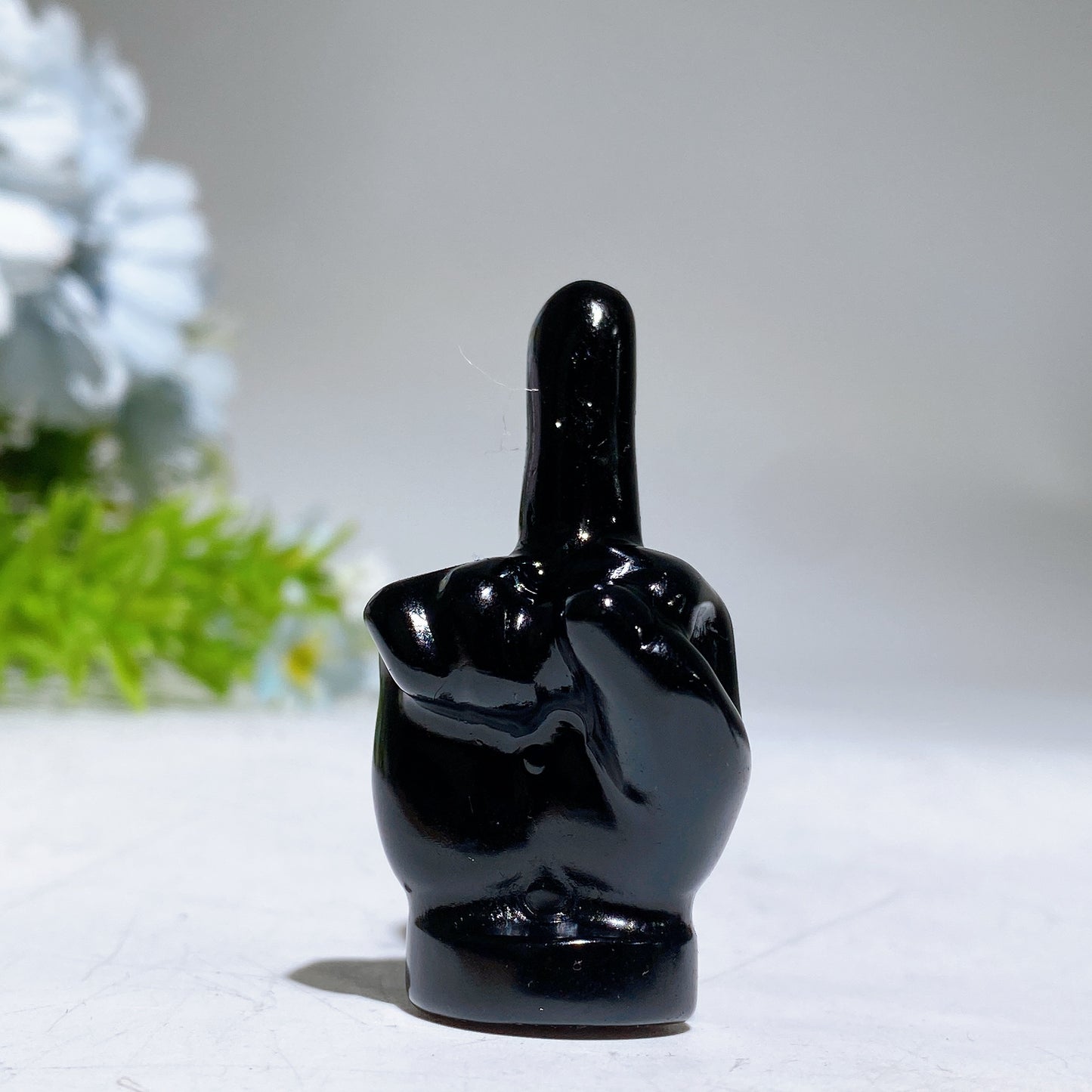 2.0" Mixed Crystal Middle Finger Gesture Carvings Crystal Healing Bulk Wholesale