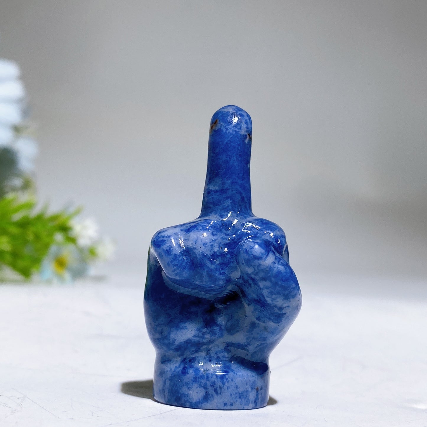 2.0" Mixed Crystal Middle Finger Gesture Carvings Crystal Healing Bulk Wholesale