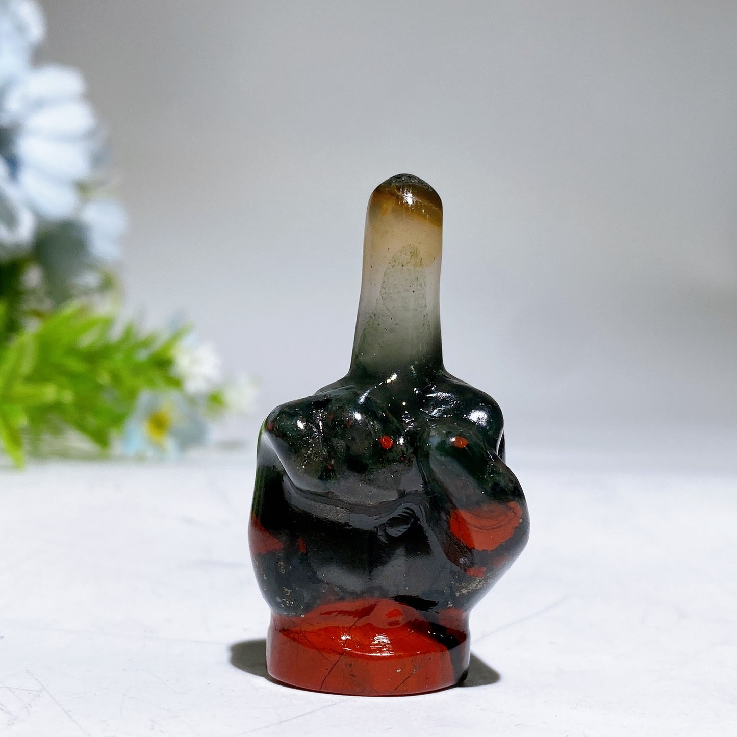 2.0" Mixed Crystal Middle Finger Gesture Carvings Crystal Healing Bulk Wholesale