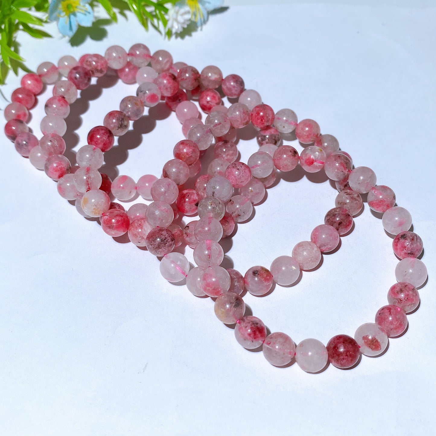 6-8mm Sakura Rhodonite Bracelet Crystal Healing Bulk Wholesale