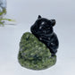 2.2" Obsidian White Jade Mouse with Base Carving Crystal Healing Bulk Wholesale