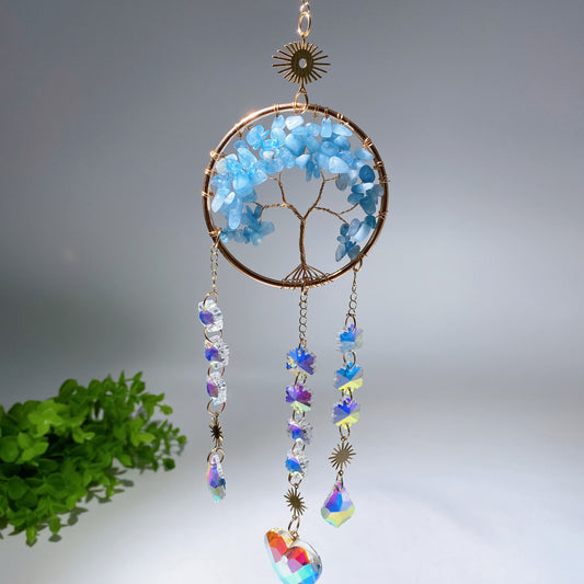 Crystal Chips Golden Life Tree Suncatcher Crystal Healing Bulk Wholesale