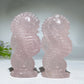 3.2" Rose Quartz Hippocampus Carving Valentine's Day Gift Crystal Healing Bulk Wholesale
