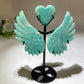 18cm Crystal Heart Wings Carving with Stand Crystal Healing Bulk Wholesale