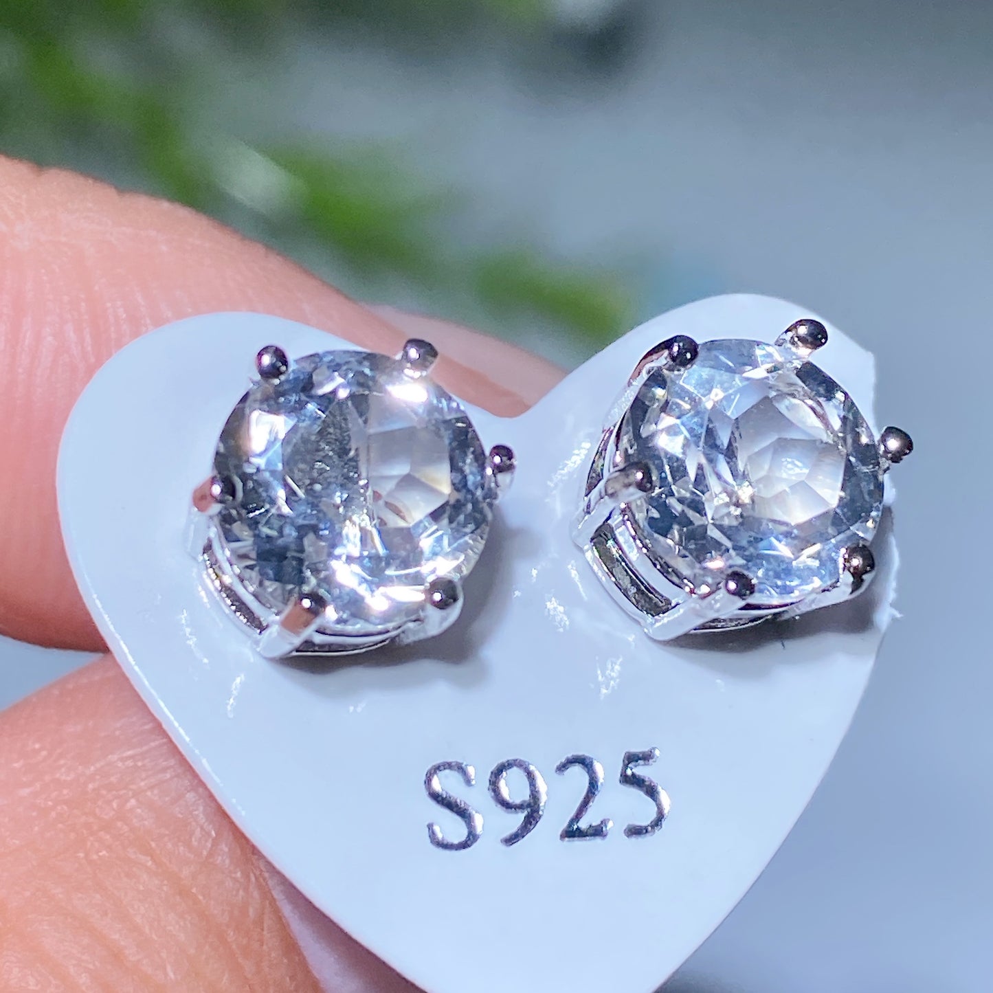 7-12mm Crystal Silver Ear Stud Earrings Bulk Wholesale