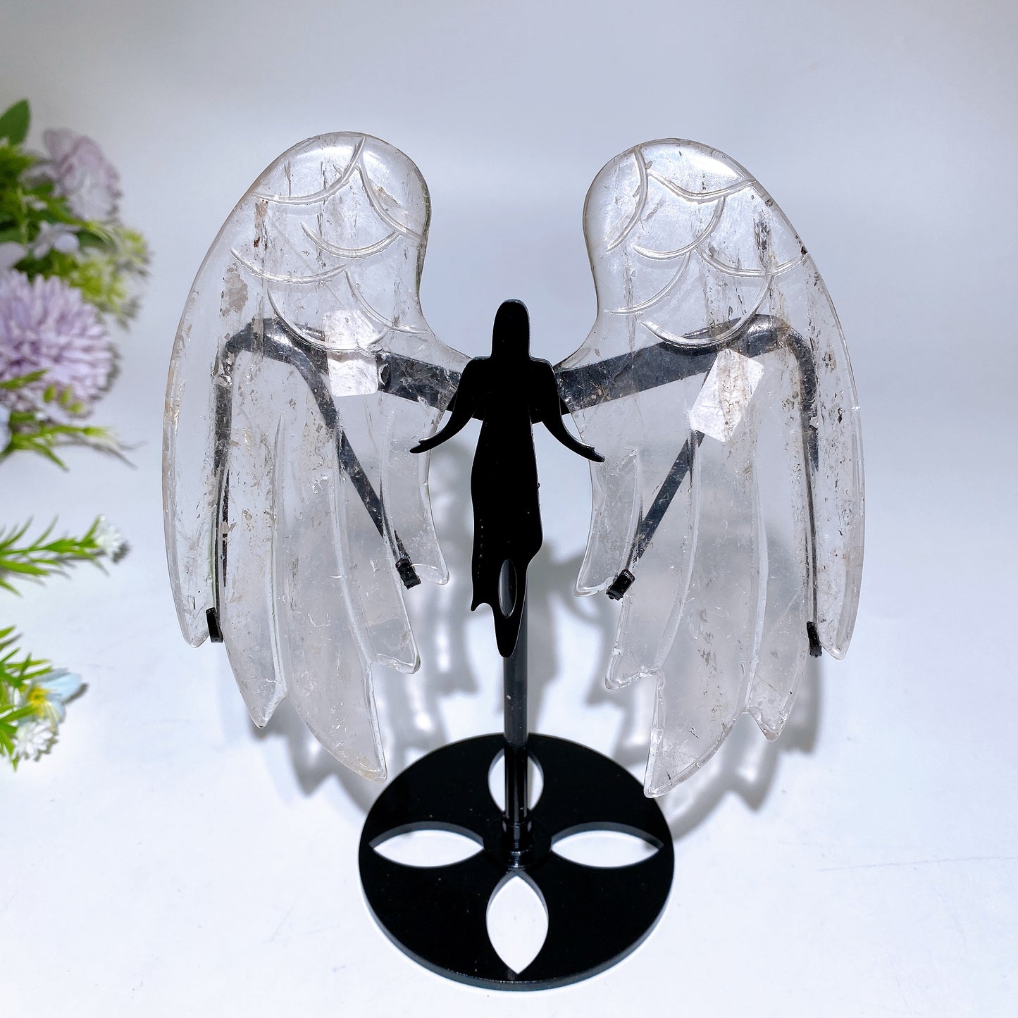 Crystal Angel Wings Carving with Stand Crystal Healing Bulk Wholesale