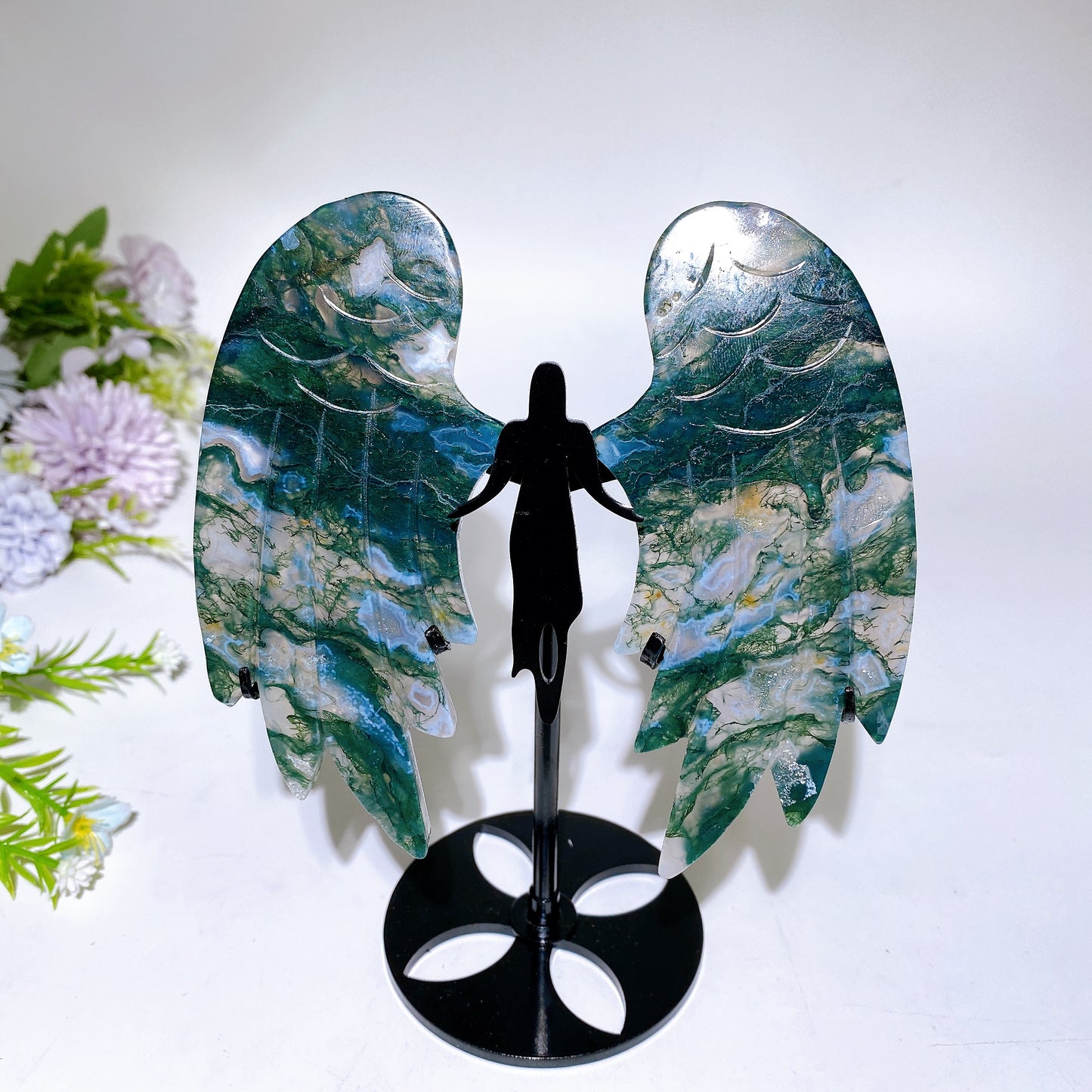 Crystal Angel Wings Carving with Stand Crystal Healing Bulk Wholesale