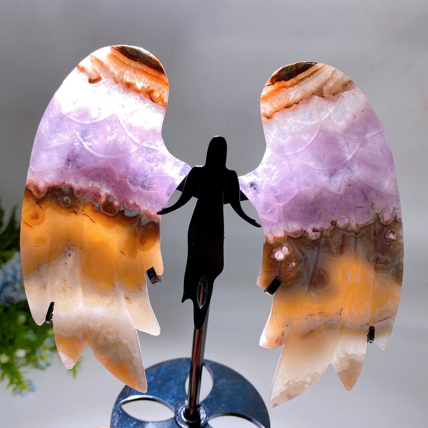Crystal Angel Wings Carving with Stand Crystal Healing Bulk Wholesale