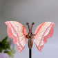 6cm Rhodochrosite Butterfly Wings Carving with Stand Crystal Healing Bulk Wholesale