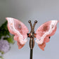 6cm Rhodochrosite Butterfly Wings Carving with Stand Crystal Healing Bulk Wholesale