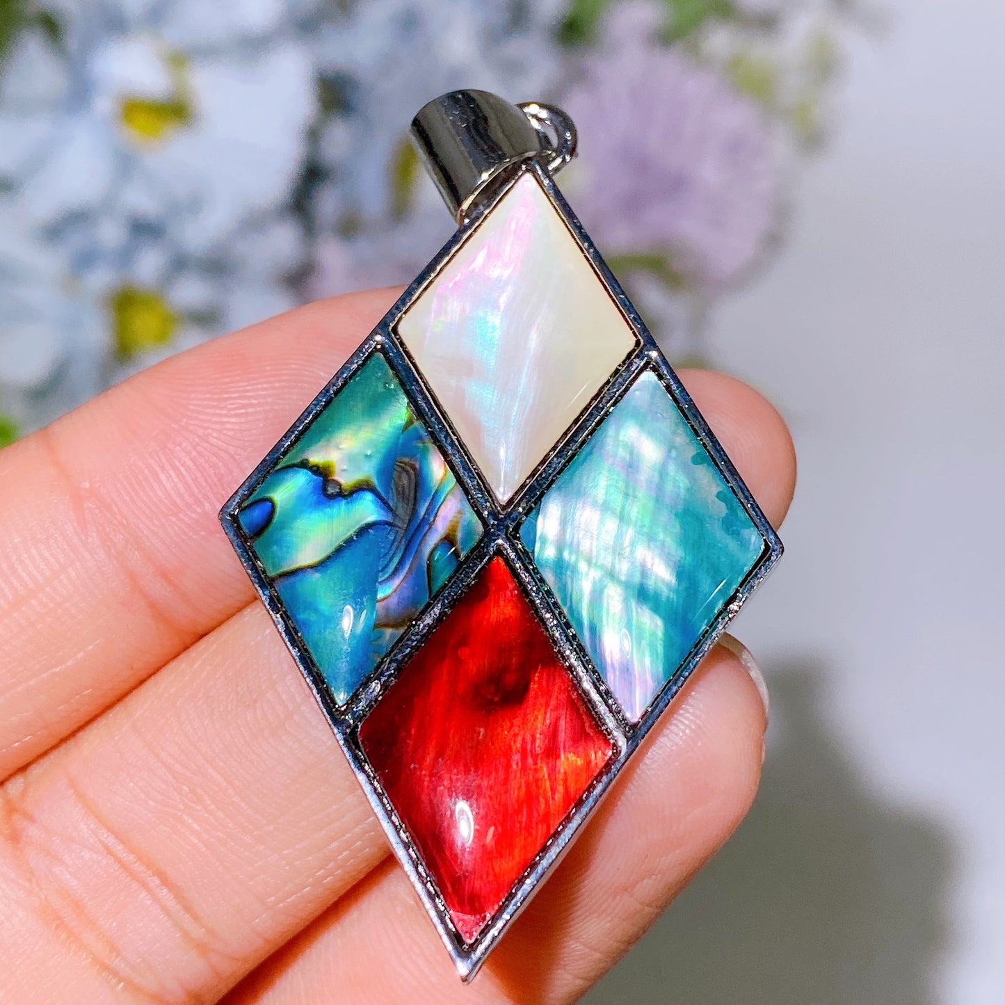 Abalone Shell Rhombus Pendant Crystal Healing Bulk Wholesale