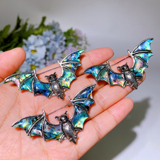 Abalone Shell Bat Shape Pendant Brooch Crystal Healing Bulk Wholesale