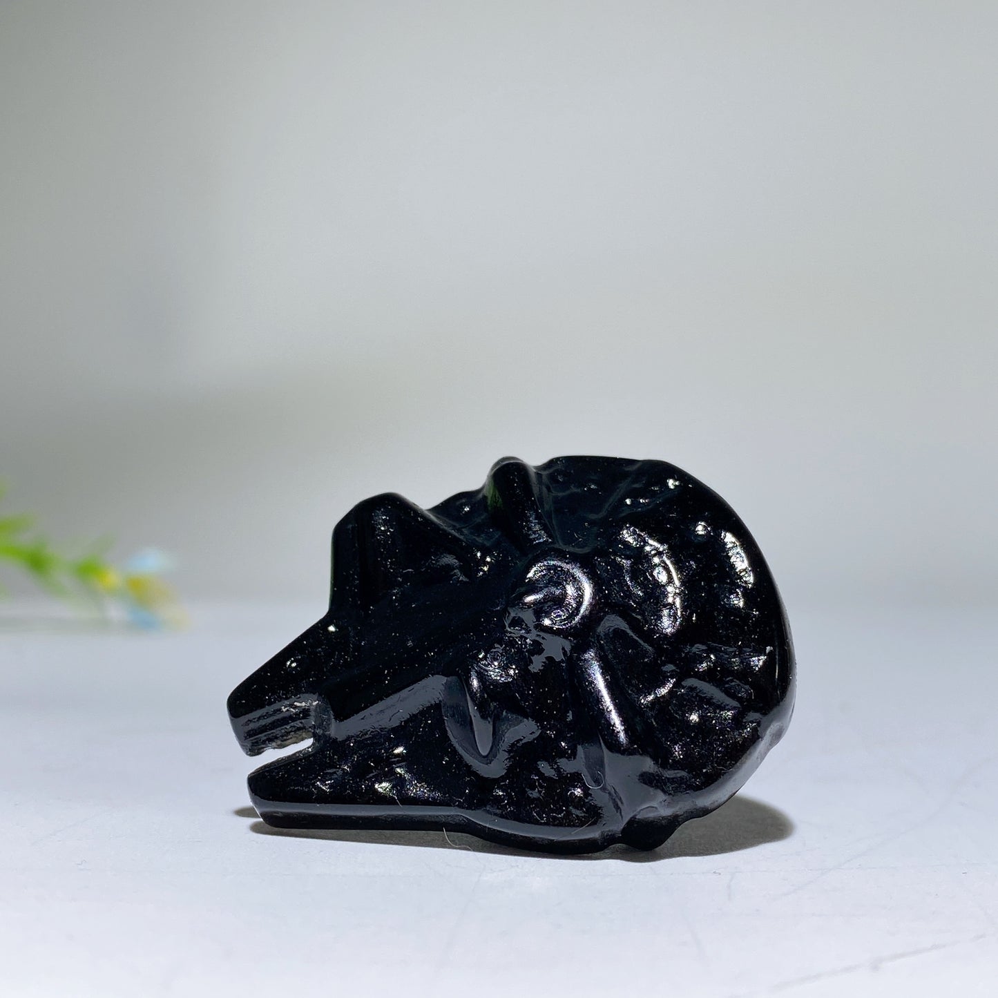 1.4" Black Obsidian Star Wars Carving Bulk Wholesale