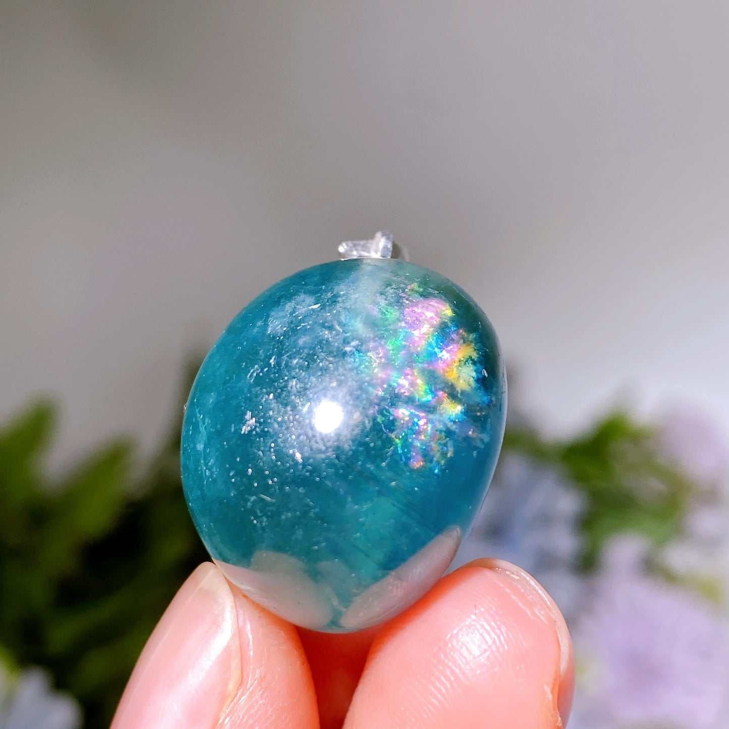 2cm Blue Fluorite Tumble Shape Pendant Crystal Healing Bulk Wholesale